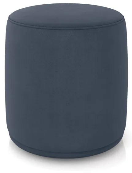 Puff Redondo Orgânico para Sala Malu Suede M11 - D'Rossi - Azul Marinho