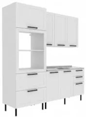 Armário Cozinha 3 Peças Balcão Com Pia CP4B Zaya Branco T01 - Mpozenat