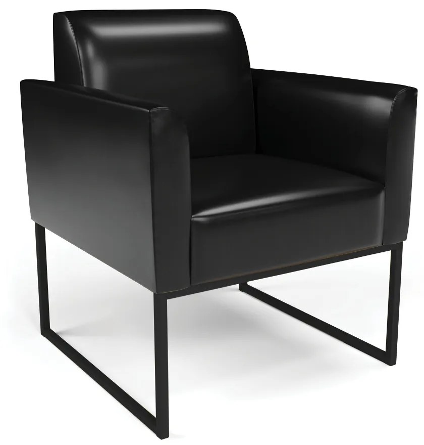 Sofá Namoradeira com 2 Poltronas Base Industrial Preto Marisa Corano D03 - D'Rossi - Preto