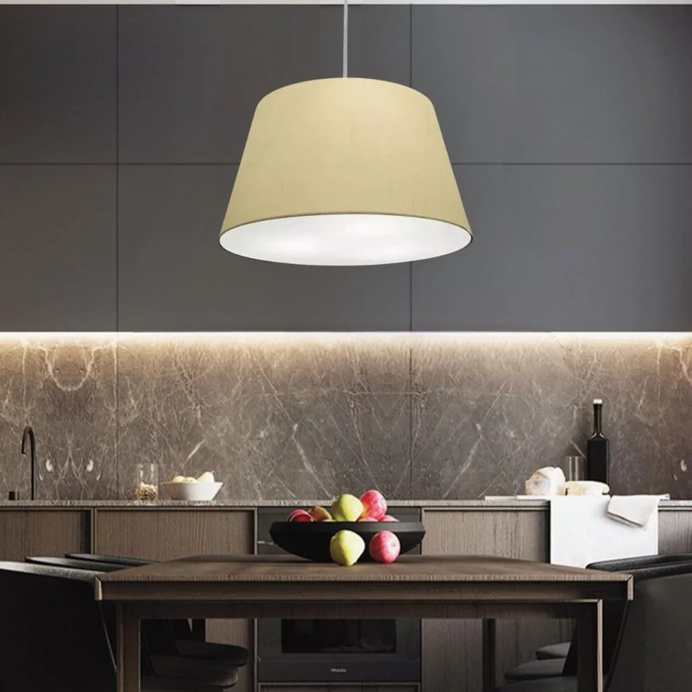 Pendente Cone Bege MJ-4021 Para Mesa de Jantar e Estar