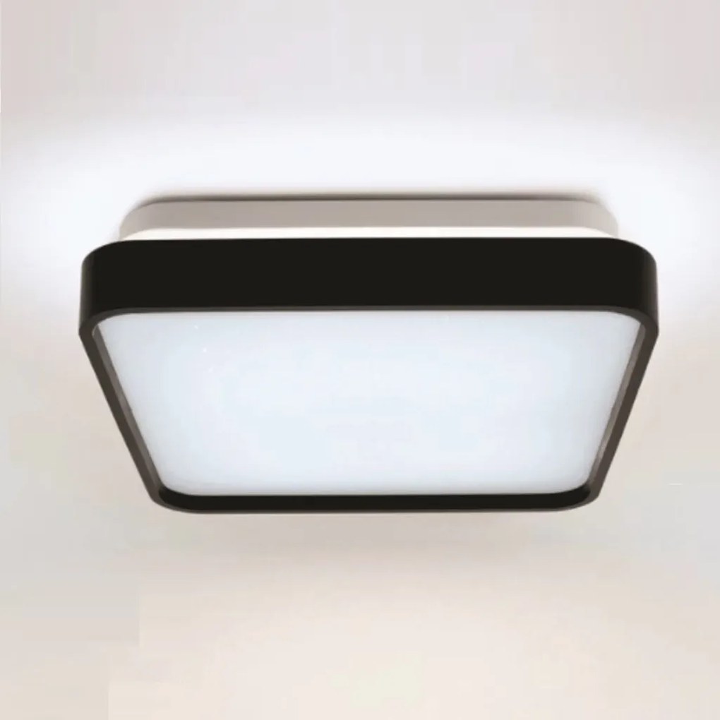 Plafon Black 24W Led 6500K 40X40X7,5Cm Ip20 Bivolt Preto - Opus Hm 800...