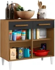 Balcão de Cozinha Com Tampo 91cm Hanna Atacama/Grafite A15   - Mpozena