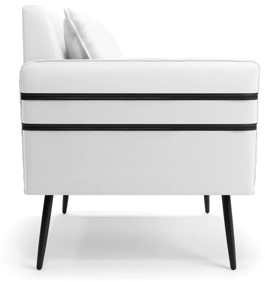 Kit 02 Poltronas Mari Corino Pés Palito de Ferro Preto - D'Rossi - Branco