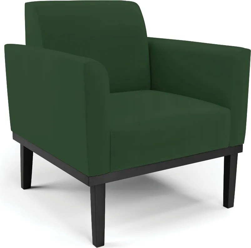 Poltrona Decorativa Isabella Pés Fixo em Madeira Preto Veludo Verde Esmeralda G19 - Gran Belo