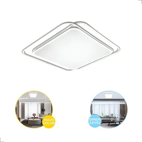 Plafon Hoop 72W Multicolor Branco Bivolt 38X38 | Opus Hm 82901 (Preto)