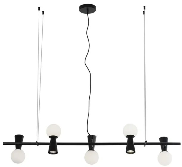 Pendente Aluminio Vidro Preto Sears