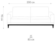Sofá Living 200cm 3 Lugares Kayrós D05 Suede Bege - Mpozenato