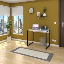 Escrivaninha Mesa de Escritório Studio Industrial 90 Z28 Branco - Mpoz