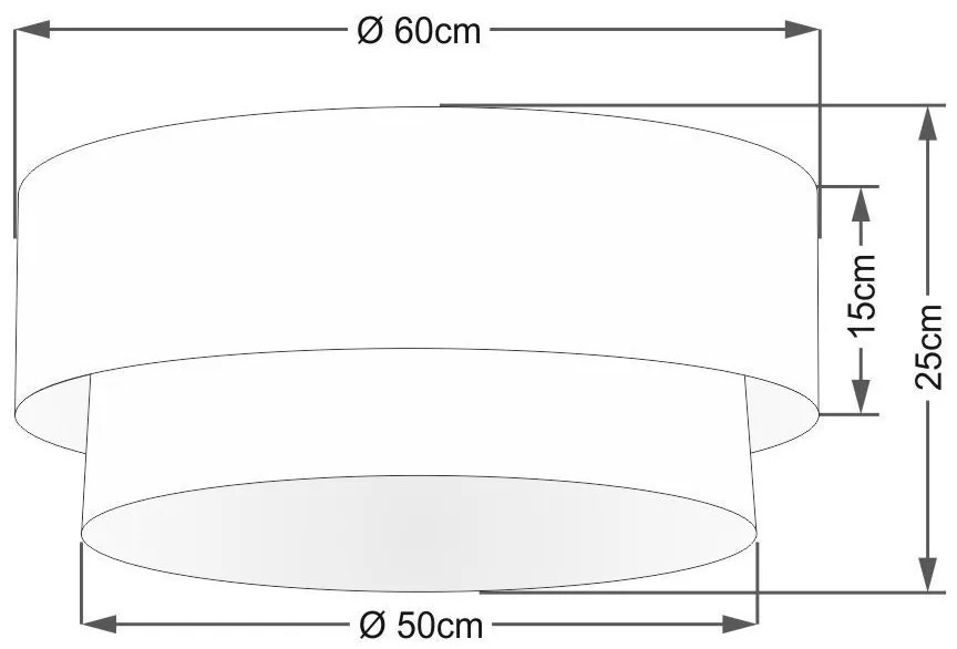 Plafon Duplo Cilíndrico Vivare Md-3024 Cúpula Tecido 60x50cm - Bivolt