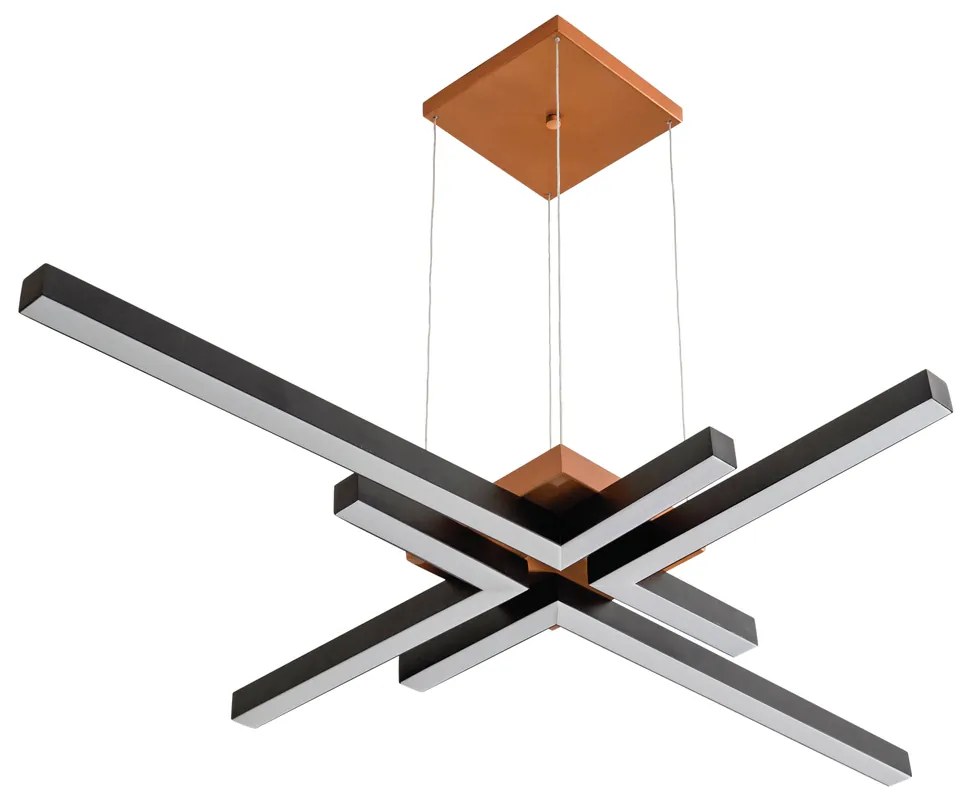 Pendente Play Retangular 82X158Cm Led 65,6W Bivolt / "l" C/ 21,5X39Cm... (RG-M Rosê Metálico, 4000k)