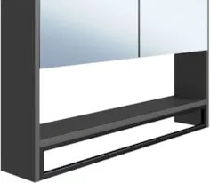 Armário de Banheiro Espelheira com 2 Portas Moscow Grafite Z54 - Mpoze