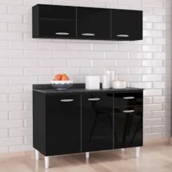 Armário de Cozinha CP01 Com Tampo 120cm Classic Z46 Preto - Mpozenato
