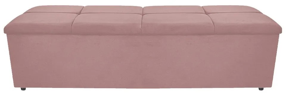 Calçadeira Munique 195 cm King Size Suede Rosê - ADJ Decor