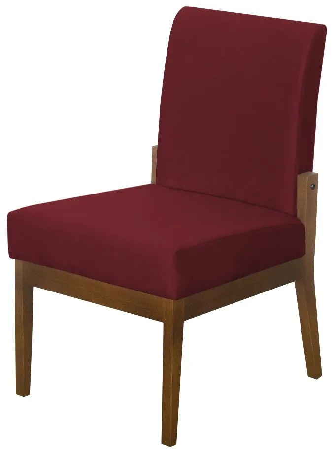 Kit 02 Cadeiras de Jantar Helena Suede Bordô - Decorar Estofados