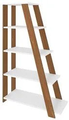 Mesa Escrivaninha em L Golden e Estante Livreiro Stela A06 Branco/Frei