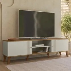 Rack Bancada Para TV 75 Pol 180cm Sia Off/Nature Z49 - Mpozenato