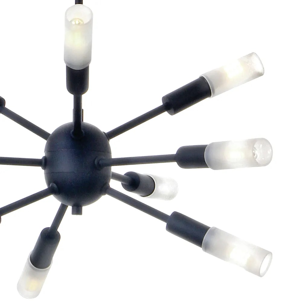 Pendente Flash 58X58X35Cm Sputnik Com Tubo Ponteira Acrílico Metal Alu... (COBRE BRILHO)
