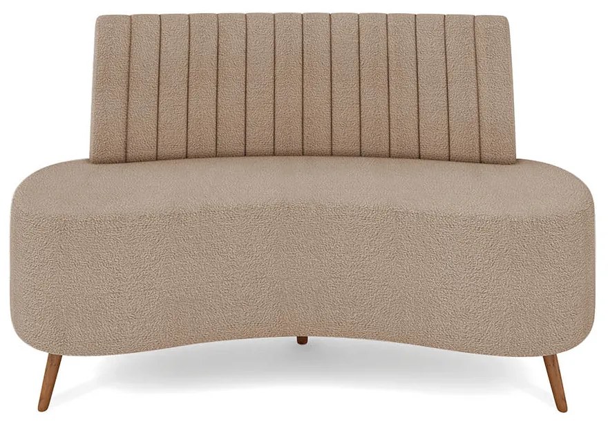 Sofá 2 Lugares Living 160cm Pé Palito Maraú Bouclê K01 - D'Rossi - Creme