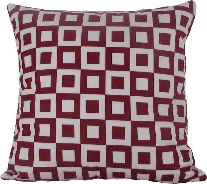 3 Capas para Almofada Soft Turim Geométrico Vinho 43x43cm