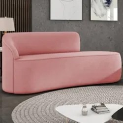 Sofá 2 Lugares Para Sala 140cm Orgânico Wendi Suede Rosê I01  - Mpozen