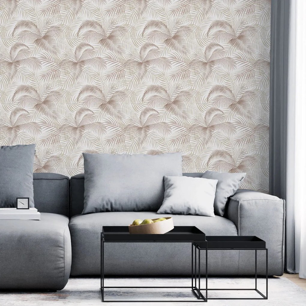 Papel de Parede Floral Folhas de Palmeira Vintage 0.52m x 3.00m