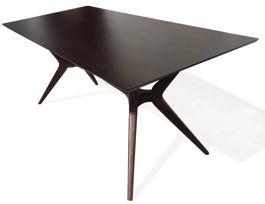 Mesa de Jantar Pé Palito Tampo Retangular Acabamento Laminado Madeira Maciça Eucalipto Design Retrô