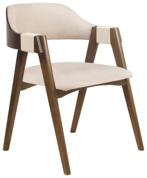 Cadeira de Jantar Estofada Ottawa Cappuccino e Linho Off White - 58459