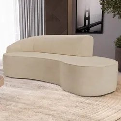 Sofá Living  2 Lugares 180cm Braço Esquerdo Mozart D06 Linho Bege Escu
