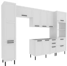 Armário Cozinha 4 Peças Balcão Para Pia CP6B Zaya Branco T01 - Mpozena