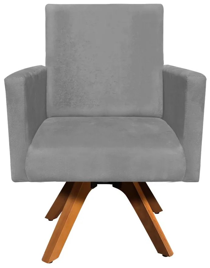 POLTRONA GIRATORIA NINA SUEDE BASE MADEI - Grafite