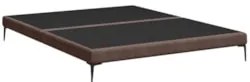 Cama Queen Base Box 158cm Pés Ferro Susano Veludo Marrom Z04 - Mpozena