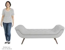 Puff Recamier Calçadeira 140cm Pés Palito Madeira Venêto Z37 Boucle Br