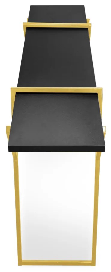Aparador Sala Industrial Brooklyn Preto Base Metal Dourado L06 - D'Rossi