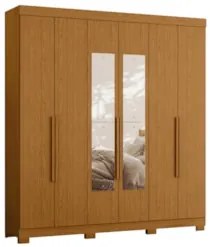 Guarda Roupa Casal 200cm com Espelho Viny A02 Cinamomo - Mpozenato