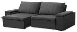 Sofá Retrátil Reclinável 3 Lugares 225cm Baluart F05 Veludo Grafite -