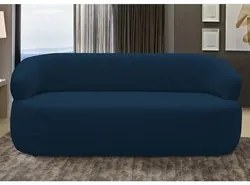 Sofá 2 Lugares Living Orgânico Sala de Estar 140cm Conka F05 Veludo Az