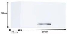 Kit 2 Armários Aéreos 60cm 1 Porta Branco - AJL Móveis