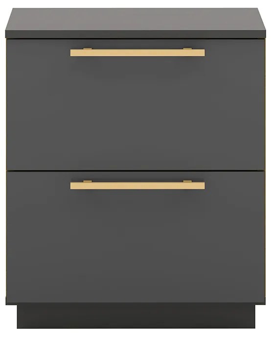 Mesa Cabeceira Quarto 50cm com 2 Gavetas Magna Alasca V01 - D'Rossi