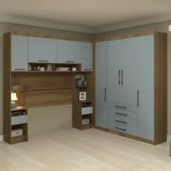 Guarda Roupa Queen Modulado CP05 Delphi Avelã/Grey L01 - Mpozenato
