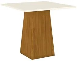 Conjunto Mesa de Jantar Inês Com 4 Cadeiras Vitória H02 Nature/Off Whi