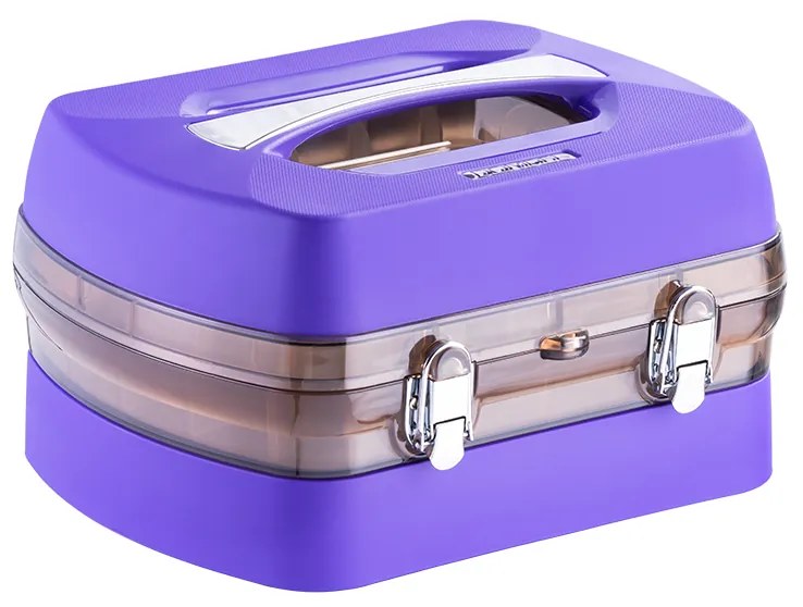 Maleta P/ 34 Esmaltes Profissional C/ Porta Acetona Roxa - Dompel