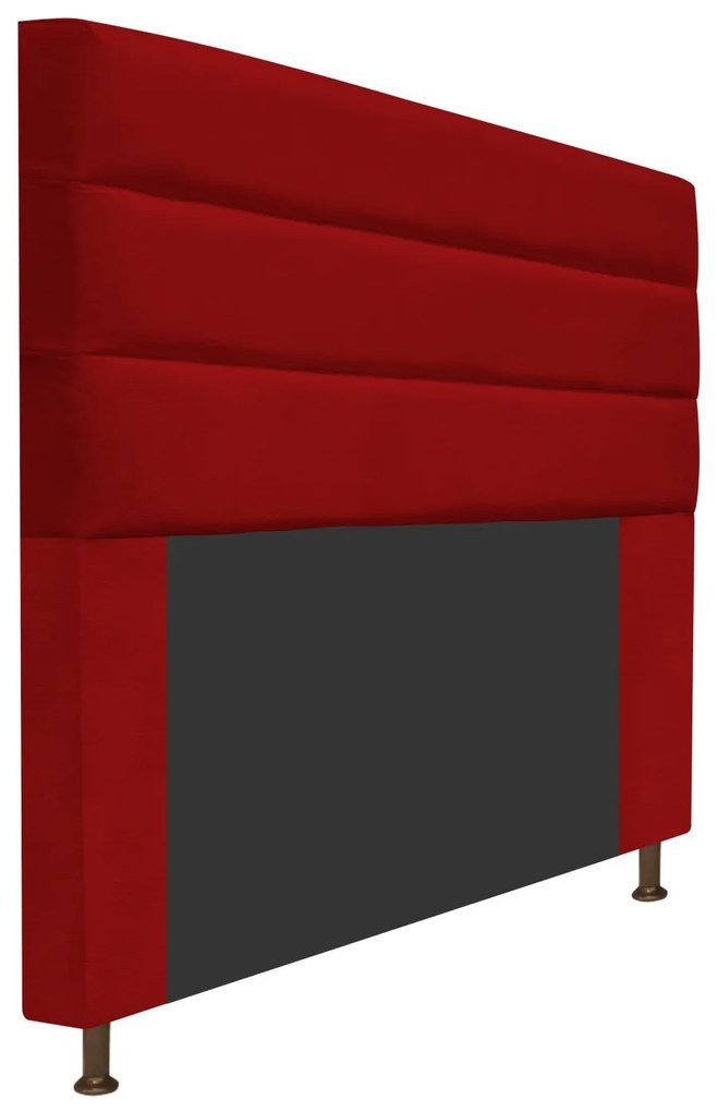 Cabeceira Estofada Turim 160 cm Queen Size Suede Vermelho - ADJ Decor