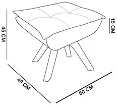Kit 2 Poltronas Decorativas Base Giratória Giromad com Puff Opla Suede