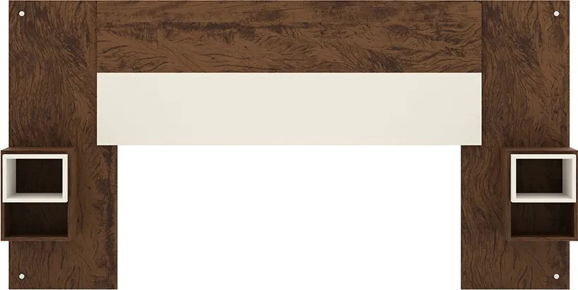Cabeceira Casal Extensível Cama Box 236-176cm Cibely V01 - D'Rossi - Imbuia e Champanhe