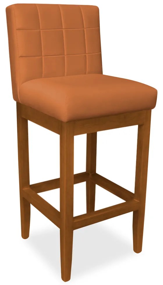 Kit 4 Banquetas Alta Sueli Base Madeira Maciça Estofada Suede Telha