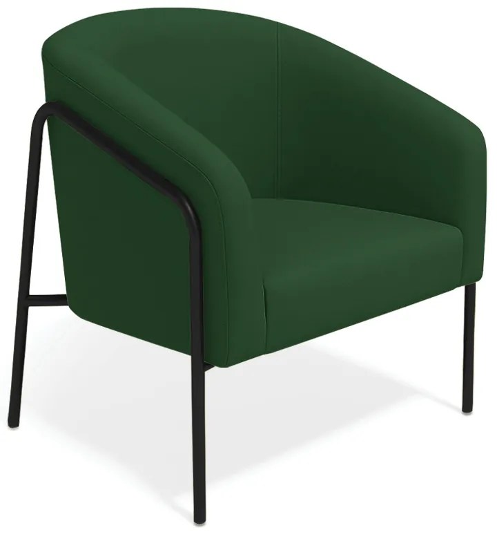 Poltrona Sala Industrial Alta Preto Stella Suede D03 - D'Rossi - Verde