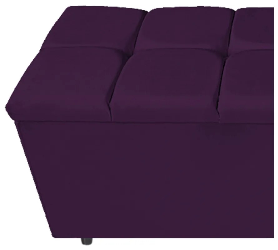 Calçadeira Estofada Manchester 90 cm Solteiro Suede Roxo - ADJ Decor