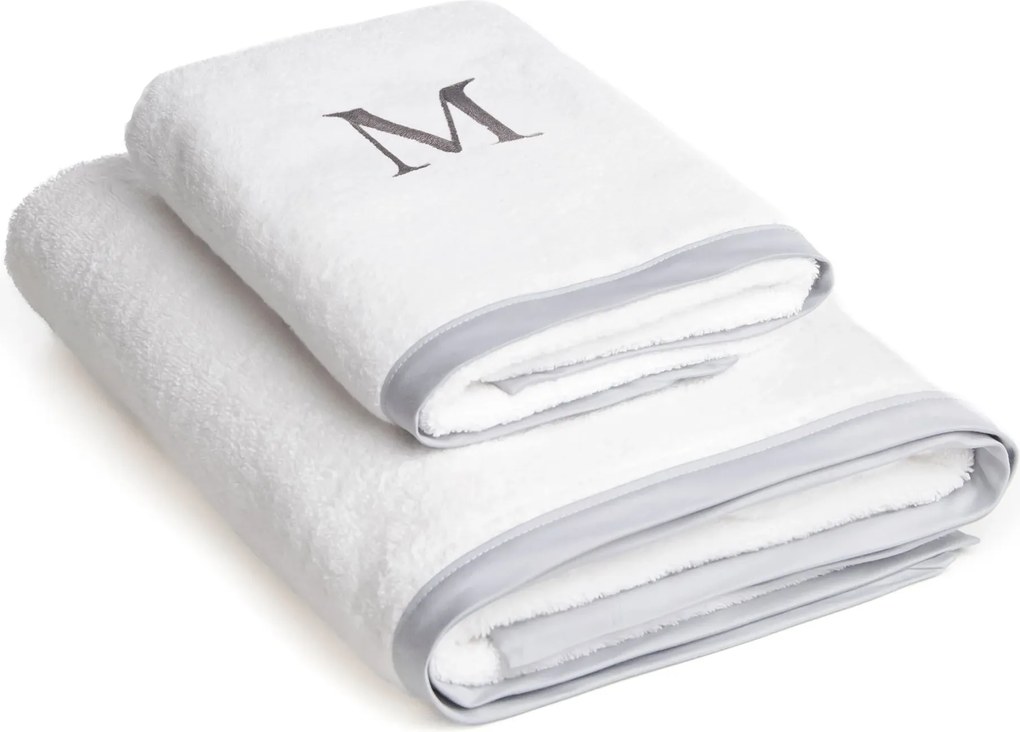 Kit Toalha de Banho e Rosto 600g/m² Fascino Sottile Casa - Cinza Cinza