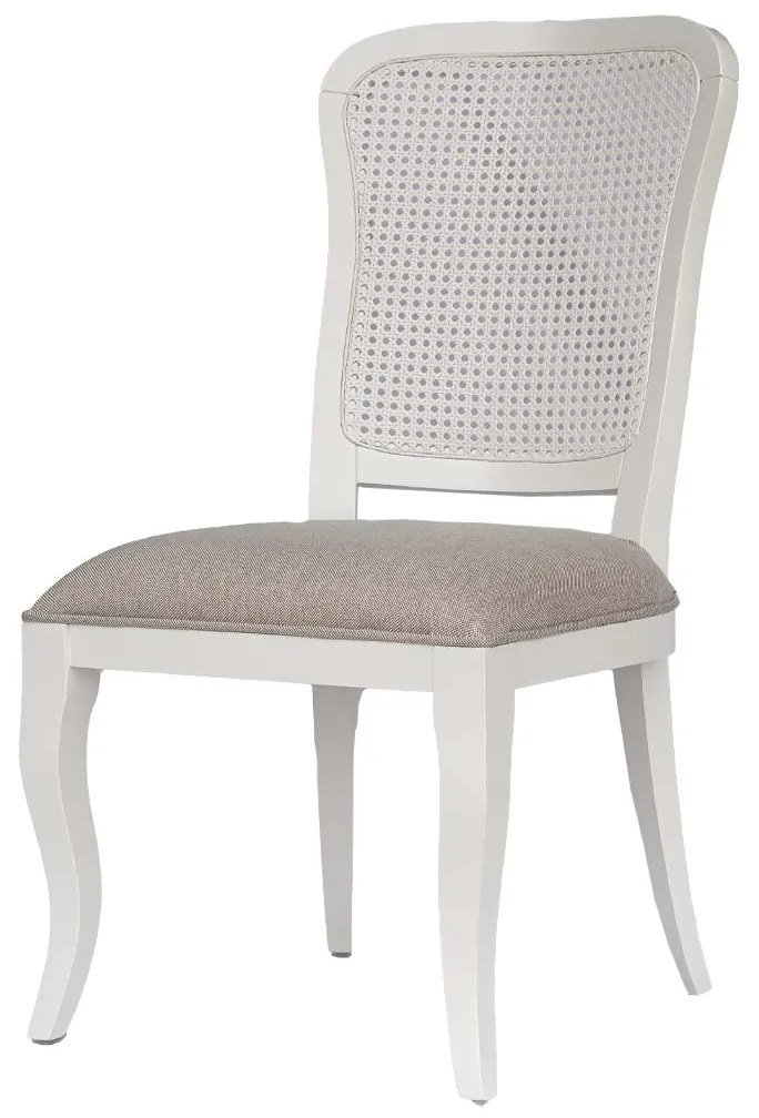 A Cadeira Louis XV Encosto em palha - Branco  Kleiner