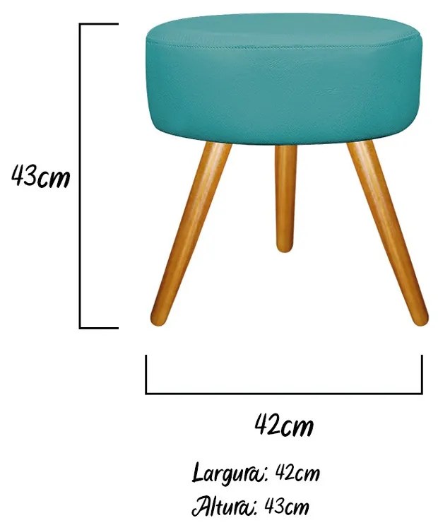Kit 02 Puffs Sofia Palito Mel Suede Azul Turquesa - ADJ Decor